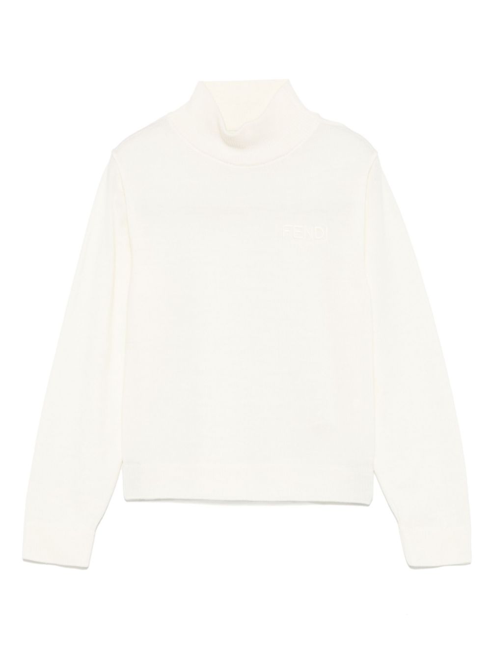 Maglia per bambina Fendi Kids bianco con collo alto - Rubino Kids