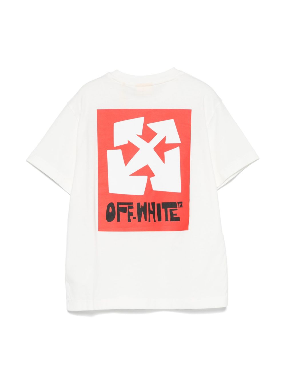 Maglietta con etichetta grande per bambino Off - White Kids bianco con girocollo - Rubino Kids