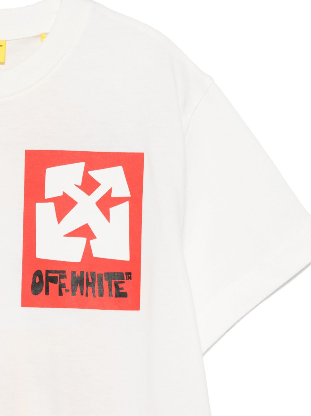 Maglietta con etichetta grande per bambino Off - White Kids bianco con girocollo - Rubino Kids