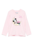 Maglietta Penny per bambina MC2 Saint Barth Kids rosa con logo ricamato - Rubino Kids