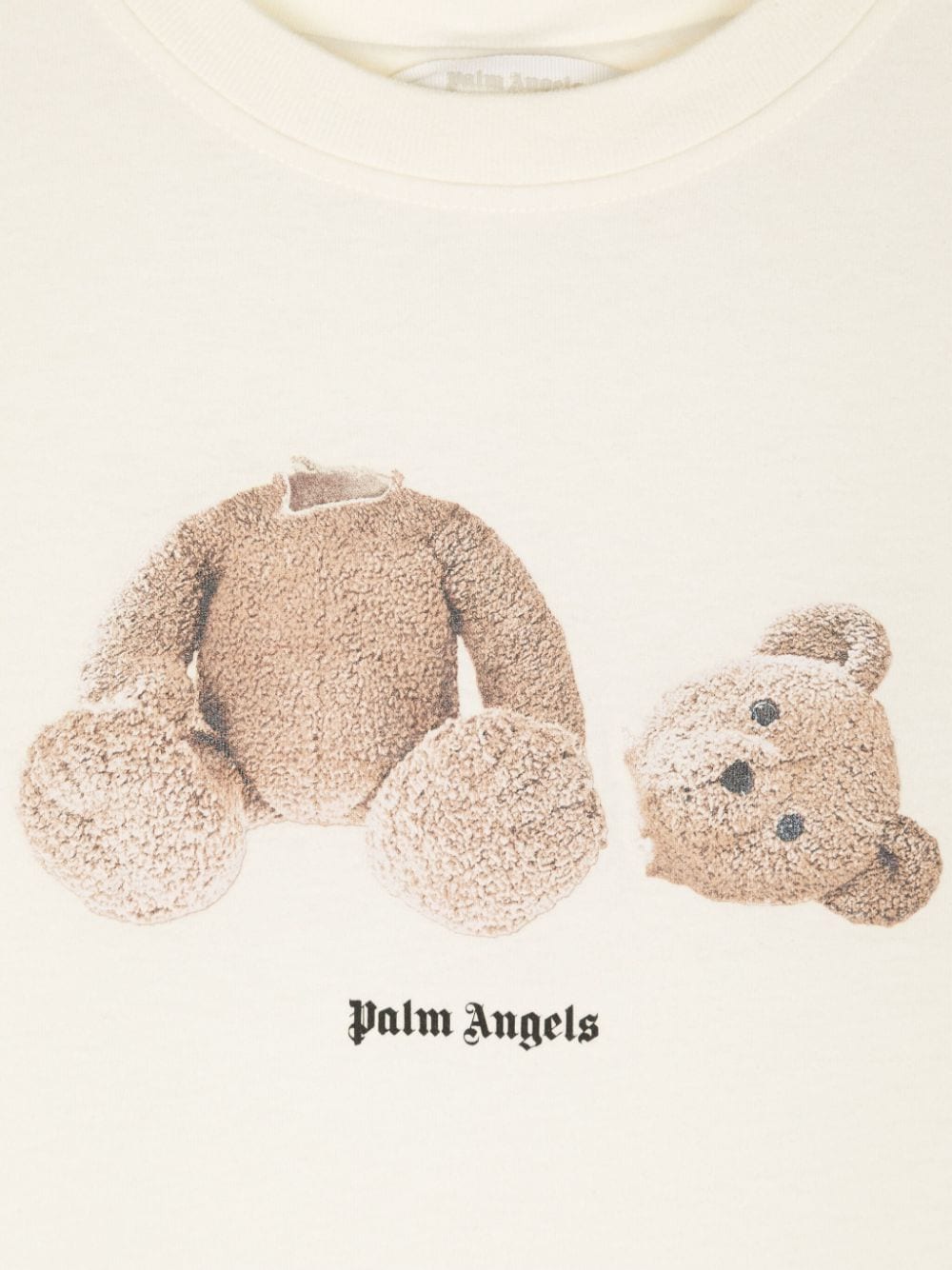 Maglietta per bambino Palm Angels Kids beige in cotone Broken Bear - Rubino Kids