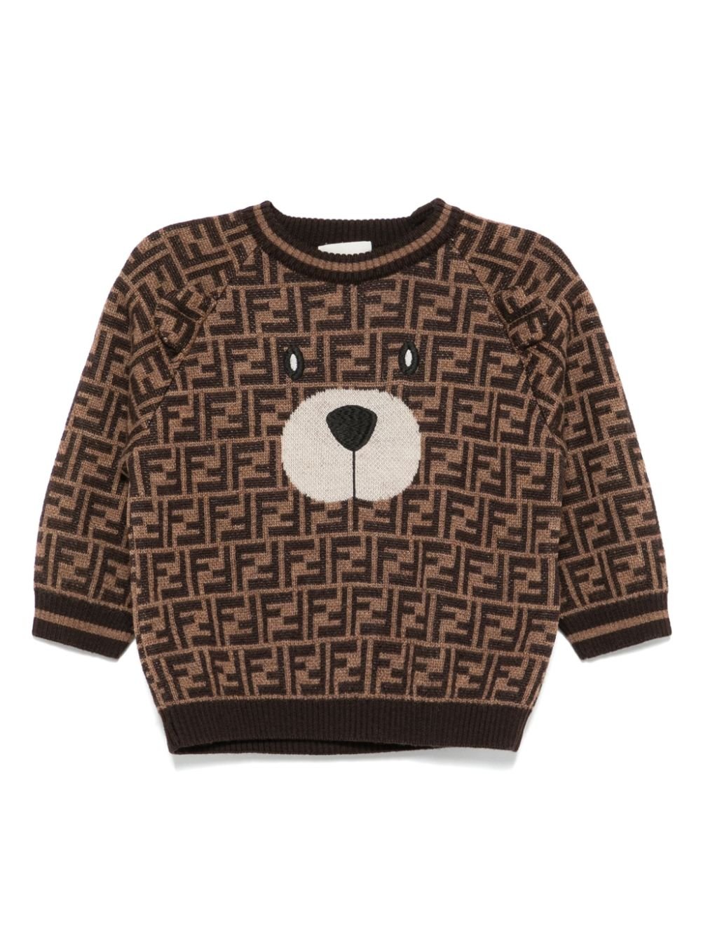 Maglioncino per neonato Fendi Kids marrone con logo all - over - Rubino Kids