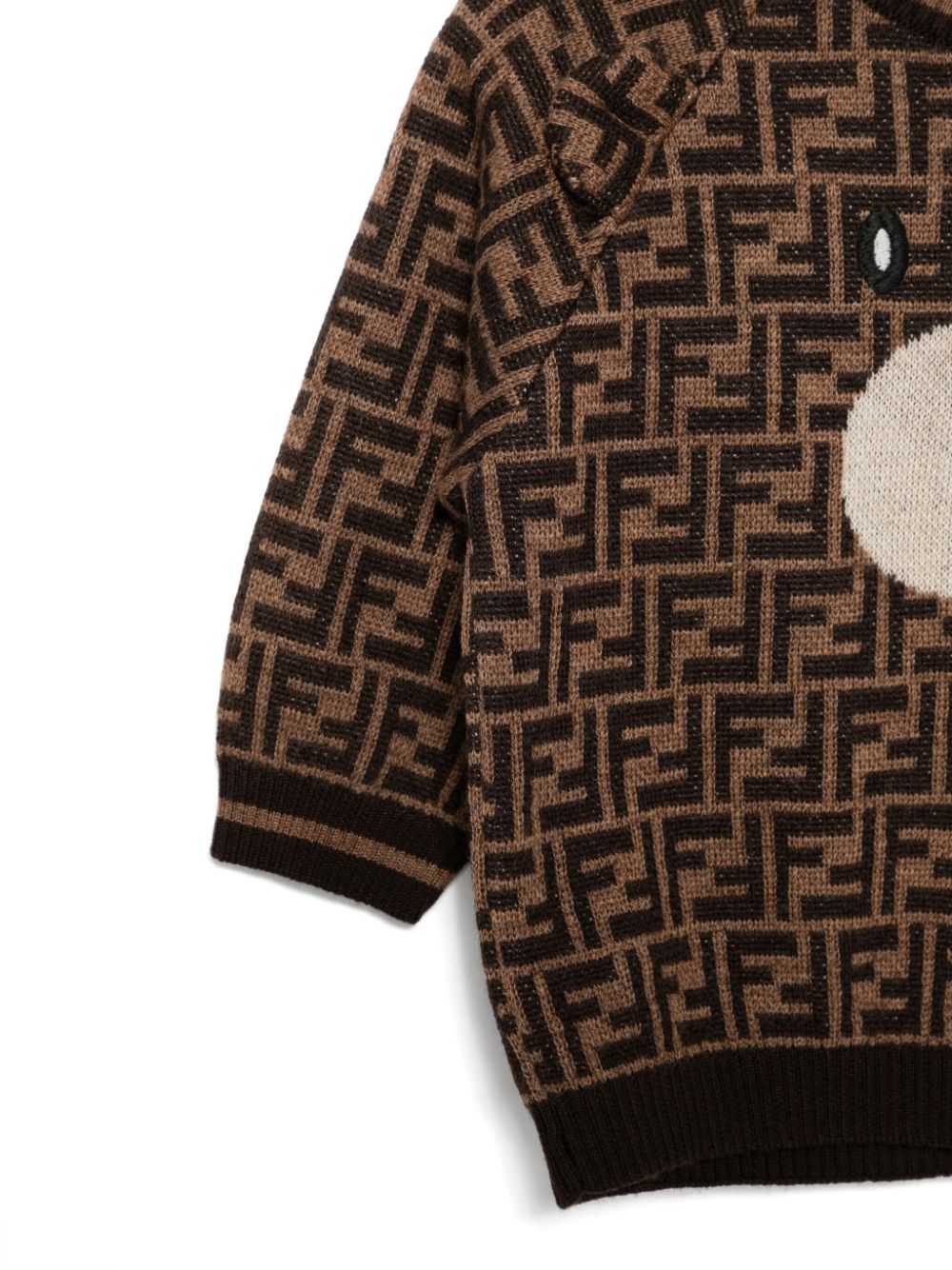 Maglioncino per neonato Fendi Kids marrone con logo all - over - Rubino Kids