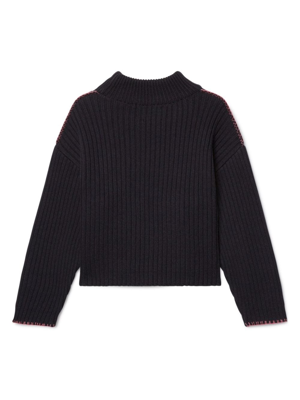 Maglione a coste Off Stamp per bambina Off - White Kids nero con collo finto - Rubino Kids