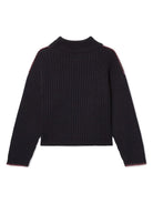 Maglione a coste Off Stamp per bambina Off - White Kids nero con collo finto - Rubino Kids