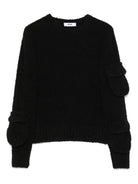 Maglione a maniche lunghe per bambino MSGM Kids nero con scollo rotondo - Rubino Kids