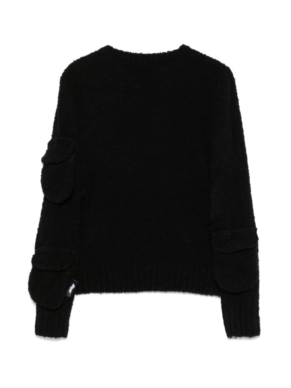 Maglione a maniche lunghe per bambino MSGM Kids nero con scollo rotondo - Rubino Kids