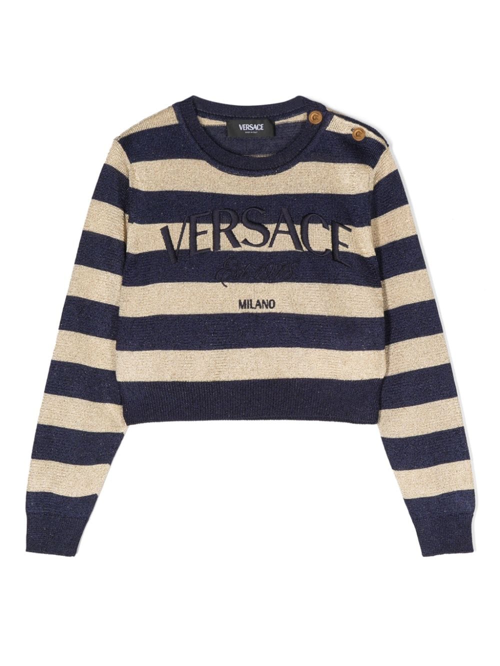 Maglione a righe con ricamo - Rubino Kids