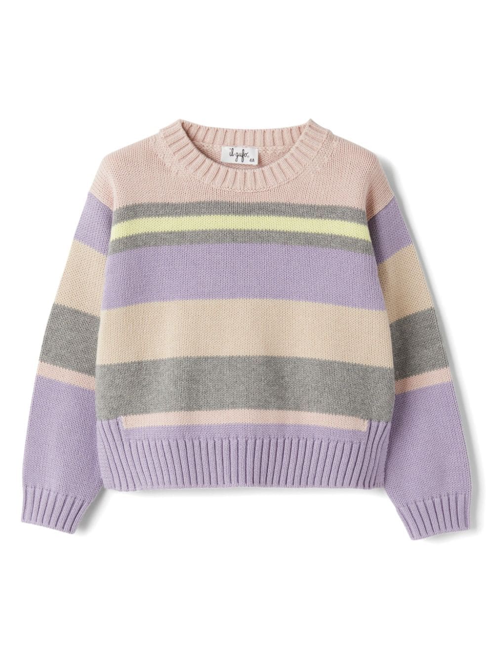 Maglione a righe per bambina Il Gufo multicolor con design lavorato a maglia - Rubino Kids