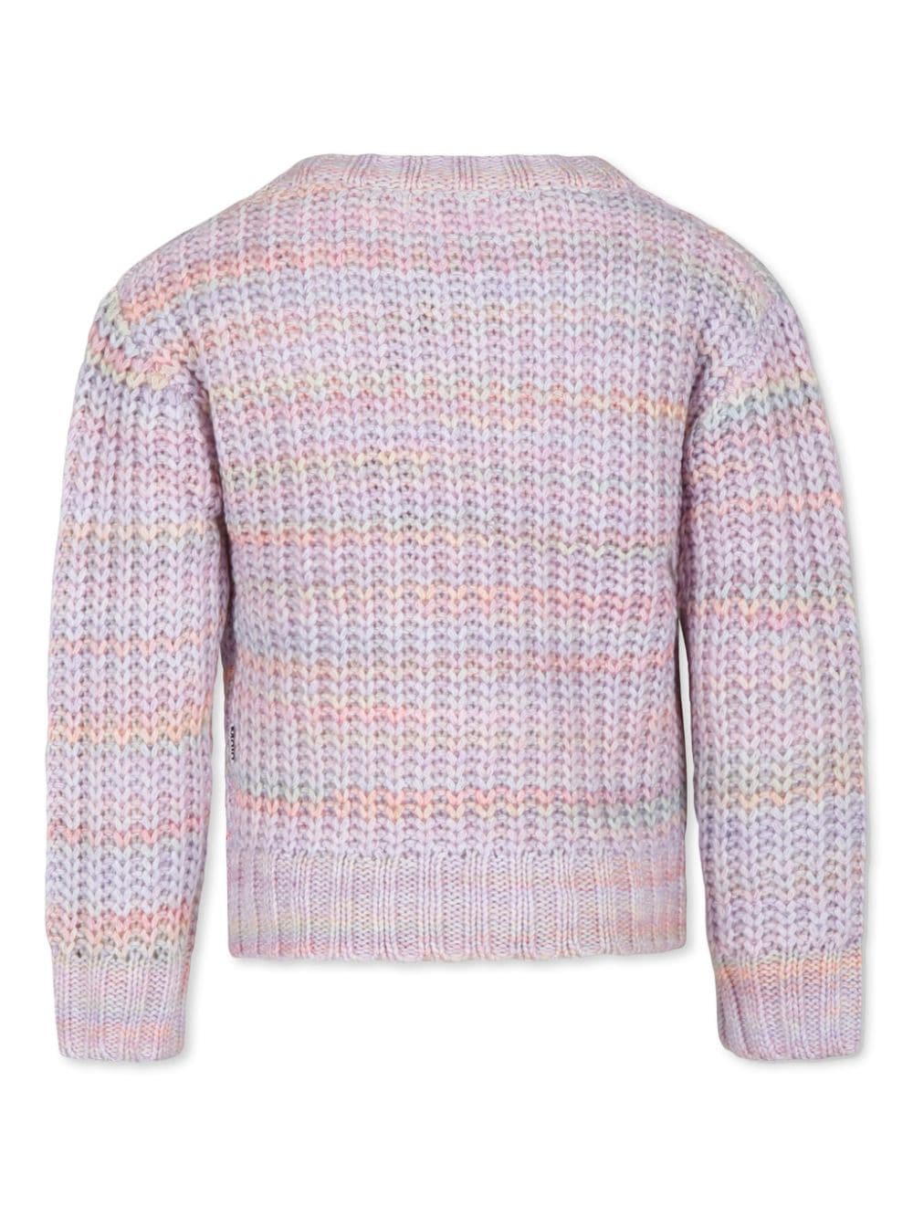 Maglione a righe per bambina Molo rosa con colletto a coste - Rubino Kids