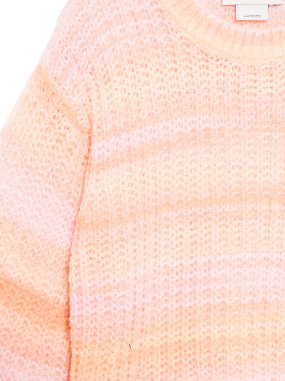 Maglione a righe per bambina Stella McCartney Kids rosa con design semi trasparente - Rubino Kids