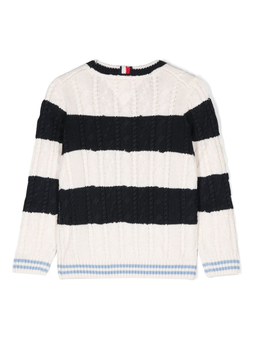 Maglione a righe per bambino Tommy Hilfiger bianco con girocollo - Rubino Kids