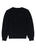 Maglione a trecce con testa di Medusa per bambino Versace Kids blu con stile pull on - Rubino Kids