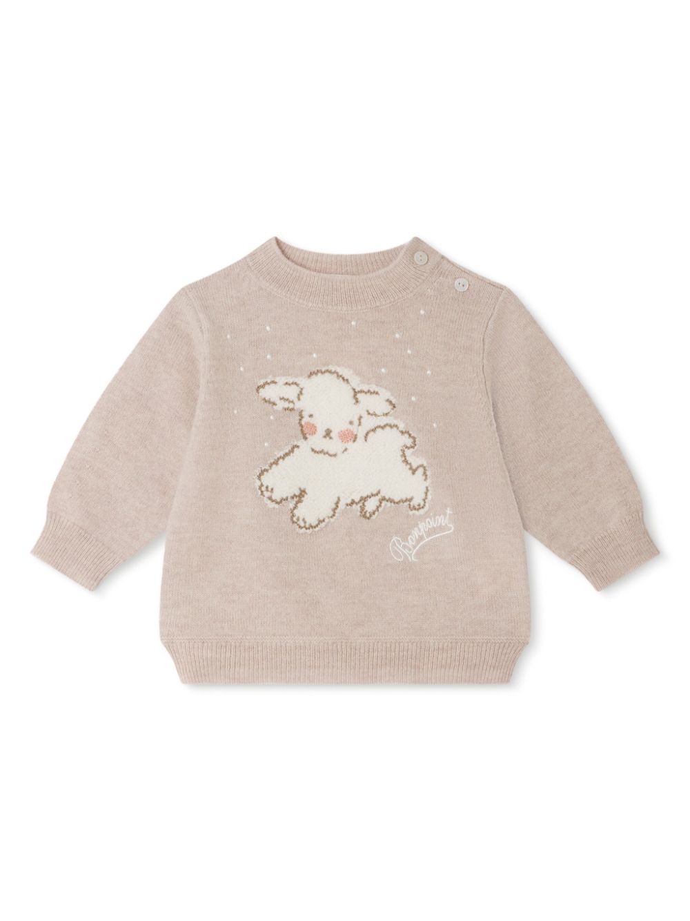 Maglione Almira per neonato Bonpoint rosa con collo a lupetto - Rubino Kids