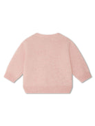 Maglione Almire con effetto jacquard per neonata Bonpoint rosa con girocollo - Rubino Kids