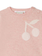 Maglione Almire con effetto jacquard per neonata Bonpoint rosa con girocollo - Rubino Kids