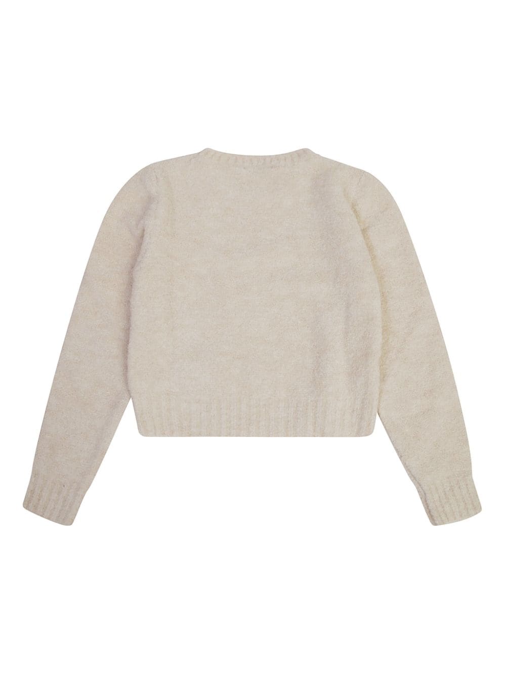 Maglione bouclé per bambina MSGM Kids beige con girocollo - Rubino Kids