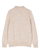 Maglione con applicazione per bambino Brunello Cucinelli Kids beige con orlo dritto - Rubino Kids