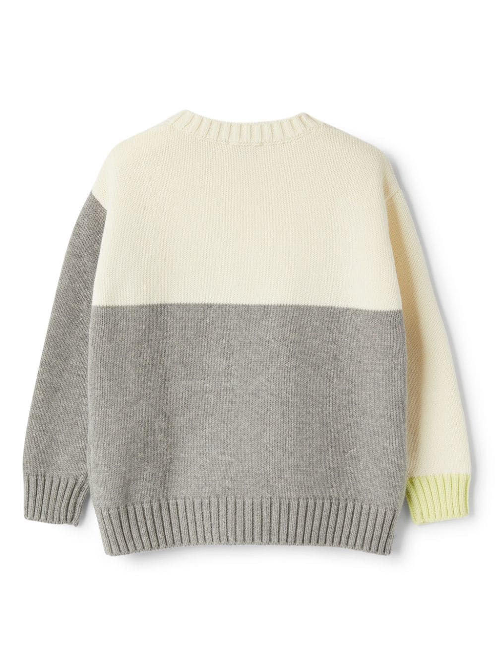 Maglione con design color - block per bambina Il Gufo grigio con maniche lunghe - Rubino Kids