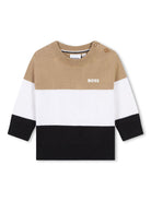 Maglione con design color - block per neonato BOSS Kidswear multicolor con logo sul petto - Rubino Kids