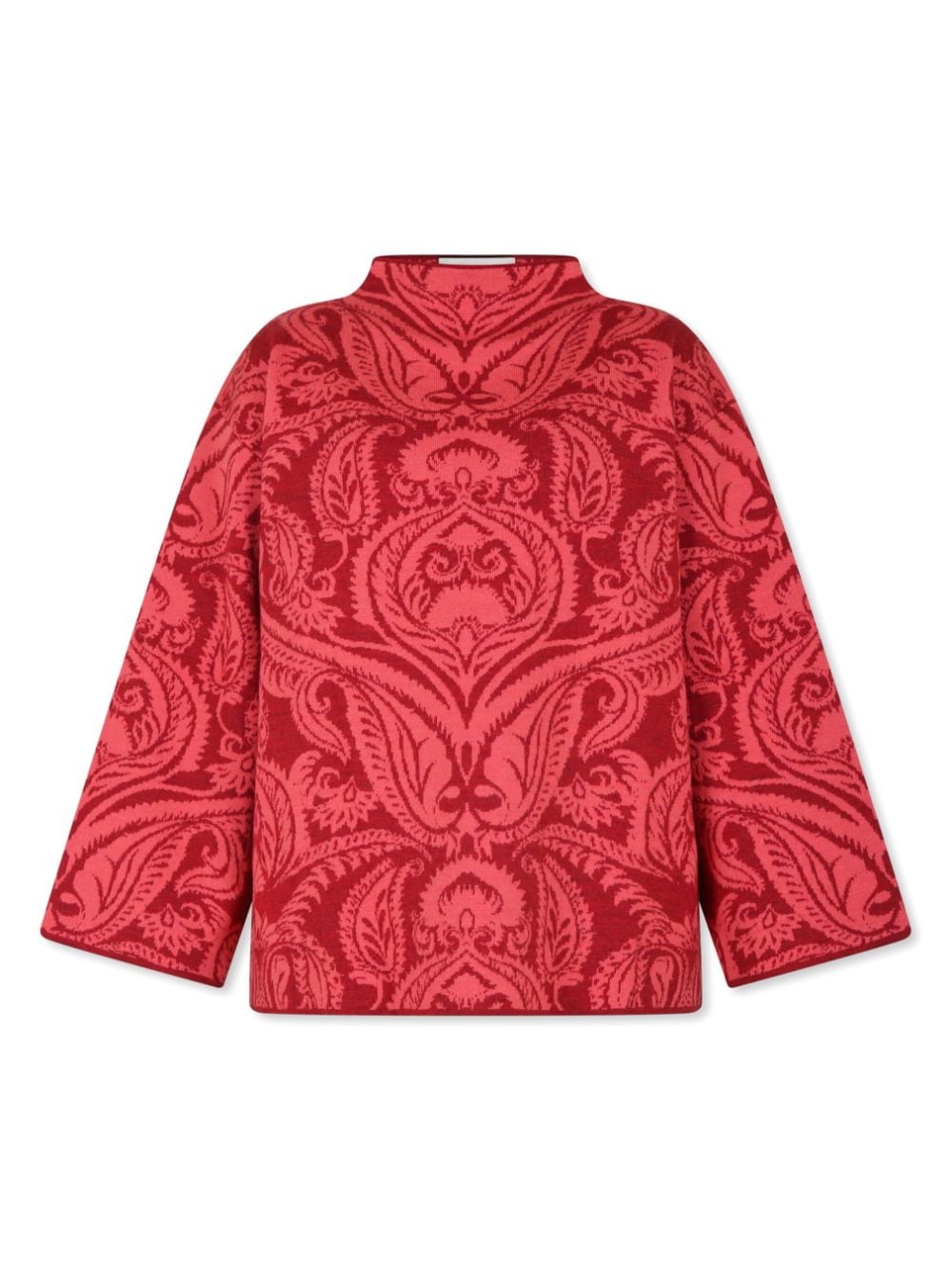 Maglione con effetto jacquard per bambina ETRO KIDS rosso con collo a lupetto - Rubino Kids