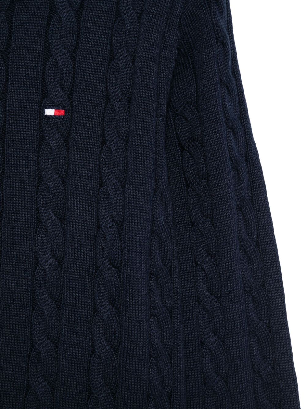 Maglione con lavorazione intrecciata per bambino Tommy Hilfiger Junior blu con logo sul petto - Rubino Kids