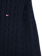 Maglione con lavorazione intrecciata per bambino Tommy Hilfiger Junior blu con logo sul petto - Rubino Kids