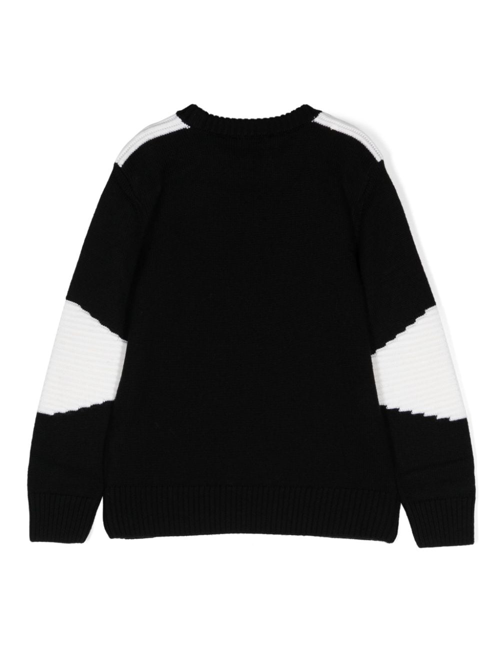 Maglione con logo floccato per bambino Balmain Kids nero con girocollo - Rubino Kids