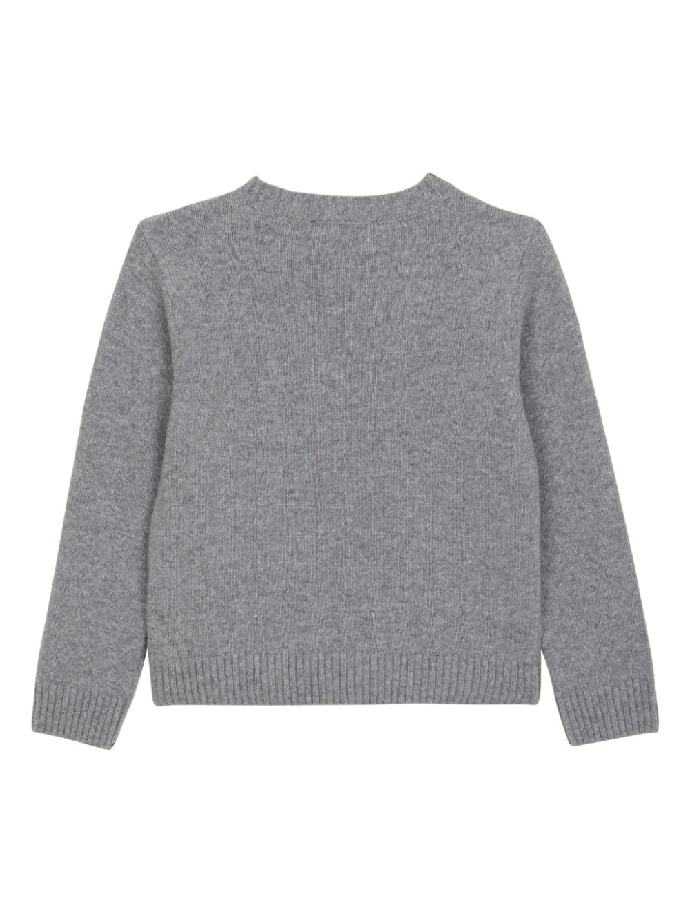 Maglione con logo per bambina Balmain Kids grigio con scollo rotondo - Rubino Kids