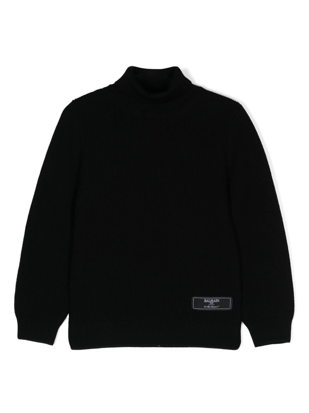 Maglione con logo per bambino Balmain Kids nero con collo alto - Rubino Kids