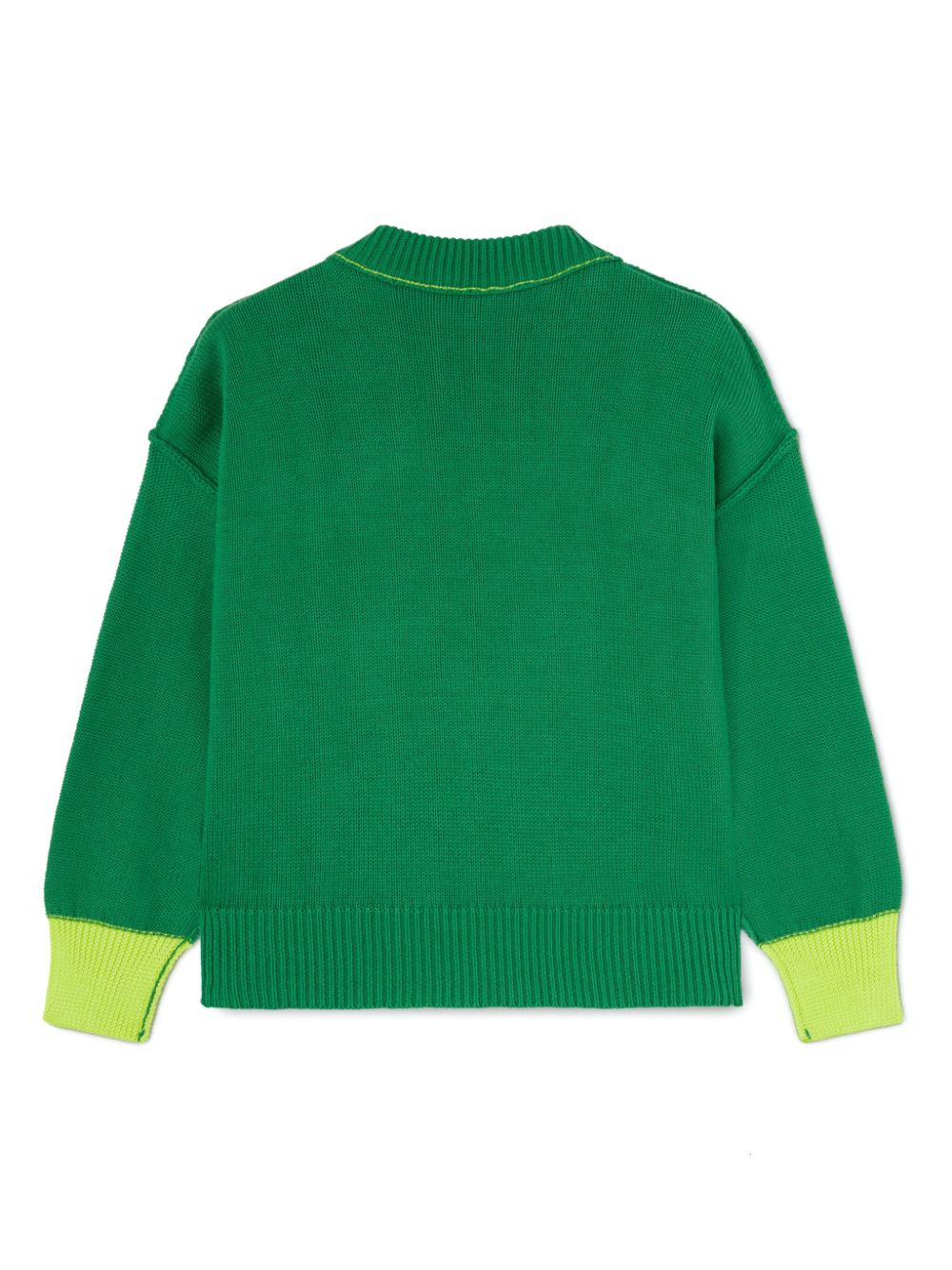 Maglione con logo per bambino Palm Angels Kids verde con logo intarsiato - Rubino Kids