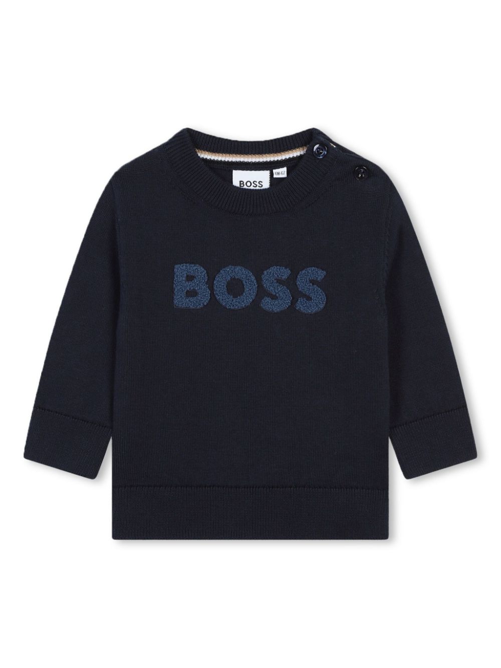 Maglione con logo per neonato BOSS Kidswear blu con girocollo - Rubino Kids