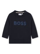 Maglione con logo per neonato BOSS Kidswear blu con girocollo - Rubino Kids