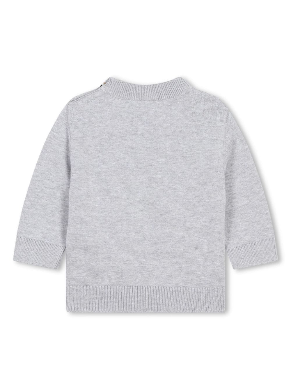 Maglione con logo per neonato BOSS Kidswear grigio con orlo dritto - Rubino Kids