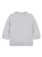 Maglione con logo per neonato BOSS Kidswear grigio con orlo dritto - Rubino Kids