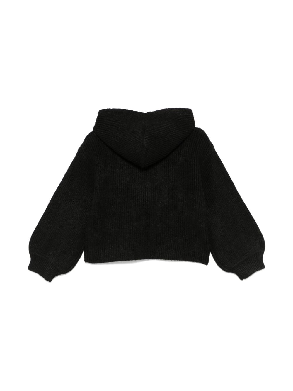 Maglione con logo ricamato per bambina MSGM Kids nero con cappuccio classico - Rubino Kids