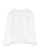 Maglione con logo ricamato per neonato Balmain Kids bianco con scollo rotondo - Rubino Kids