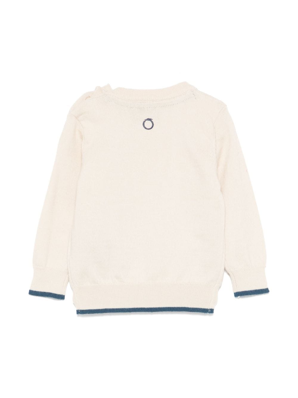 Maglione con logo ricamato per neonato TRUSSARDI JUNIOR beige con bordo a contrasto - Rubino Kids