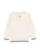 Maglione con logo ricamato per neonato TRUSSARDI JUNIOR beige con bordo a contrasto - Rubino Kids