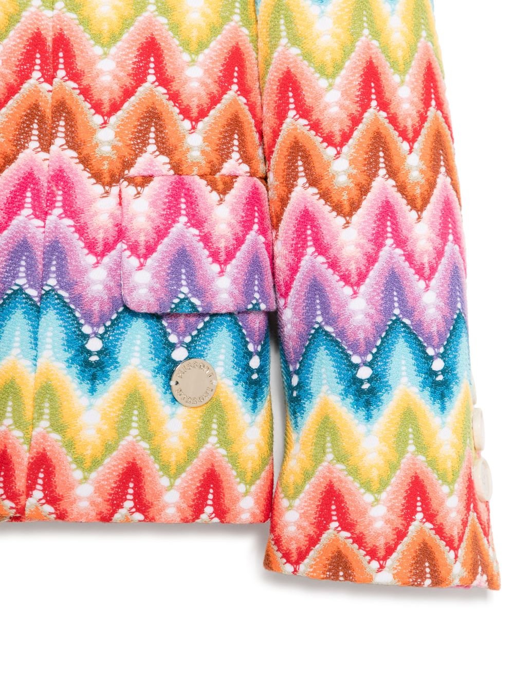 Maglione con motivo a zigzag per bambina Missoni Kids multicolor con polsini con bottone - Rubino Kids