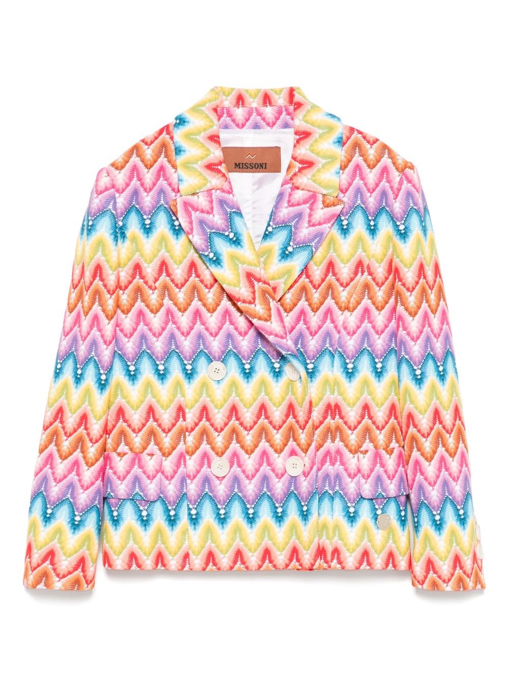 Maglione con motivo a zigzag per bambina Missoni Kids multicolor con polsini con bottone - Rubino Kids