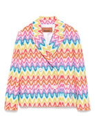 Maglione con motivo a zigzag per bambina Missoni Kids multicolor con polsini con bottone - Rubino Kids