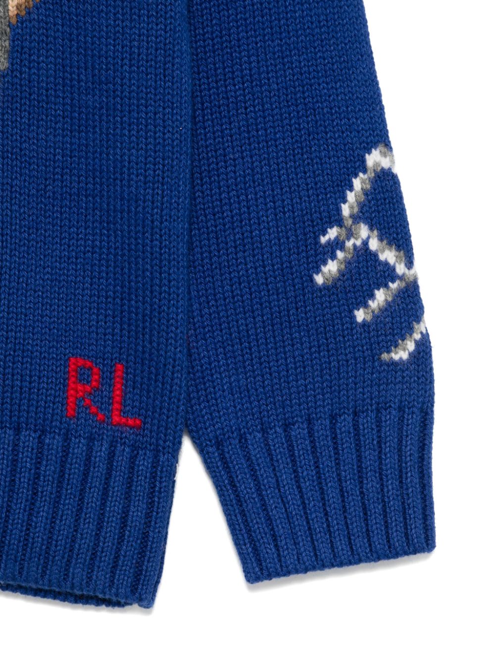 Maglione con motivo Polo Bear per bambino Ralph Lauren Kids blu con scollo rotondo - Rubino Kids