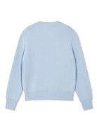 Maglione con ricamo per bambina Versace Kids azzurro con orlo dritto - Rubino Kids