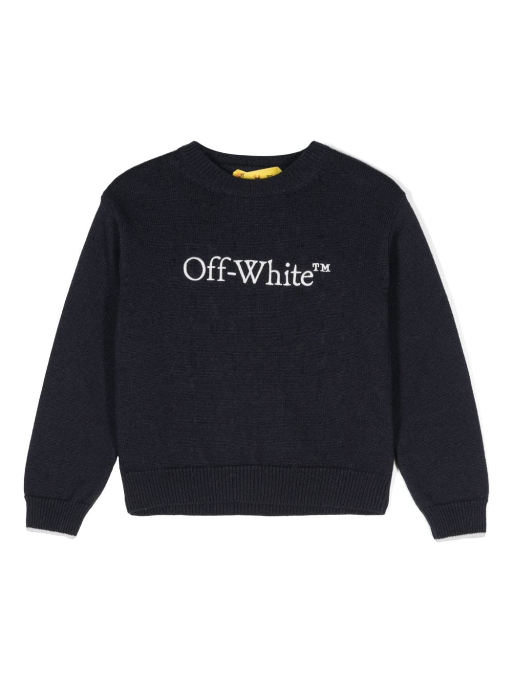 Maglione con ricamo per bambino Off - White Kids blu con design senza fodera - Rubino Kids