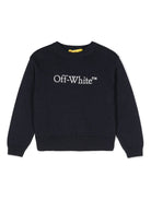 Maglione con ricamo per bambino Off - White Kids blu con design senza fodera - Rubino Kids