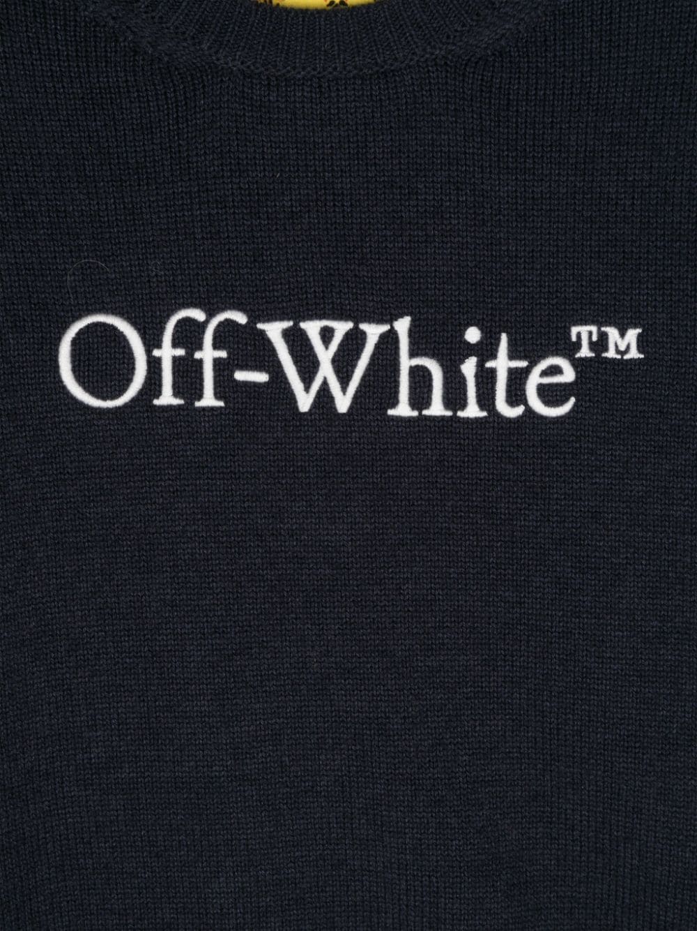 Maglione con ricamo per bambino Off - White Kids blu con design senza fodera - Rubino Kids