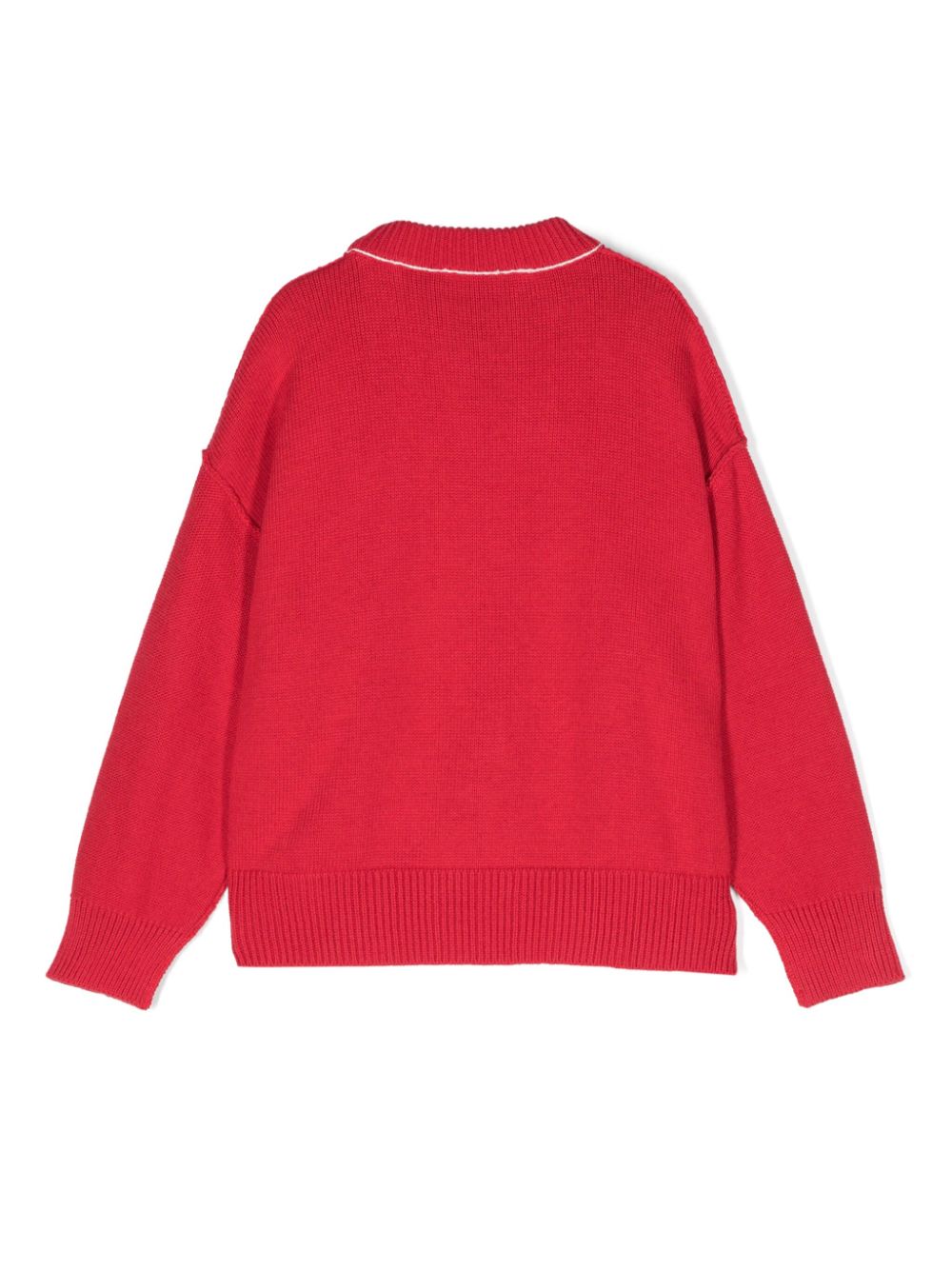 Maglione con ricamo per bambino Palm Angels Kids rosso con girocollo - Rubino Kids