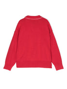 Maglione con ricamo per bambino Palm Angels Kids rosso con girocollo - Rubino Kids