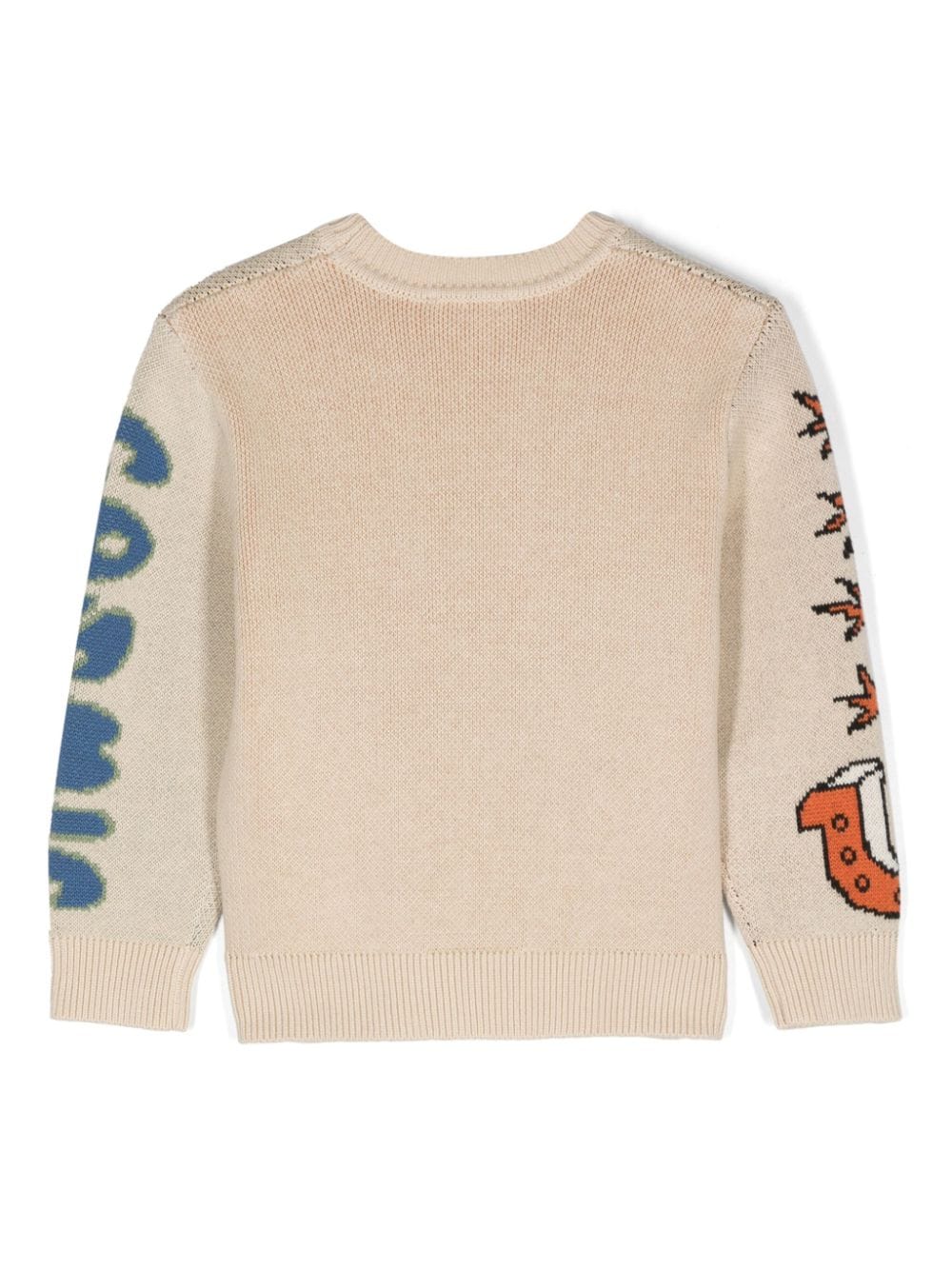 Maglione con ricamo per bambino Stella McCartney Kids beige con orlo a coste - Rubino Kids